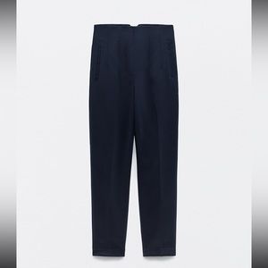 Zara Navy High Waisted Pants
